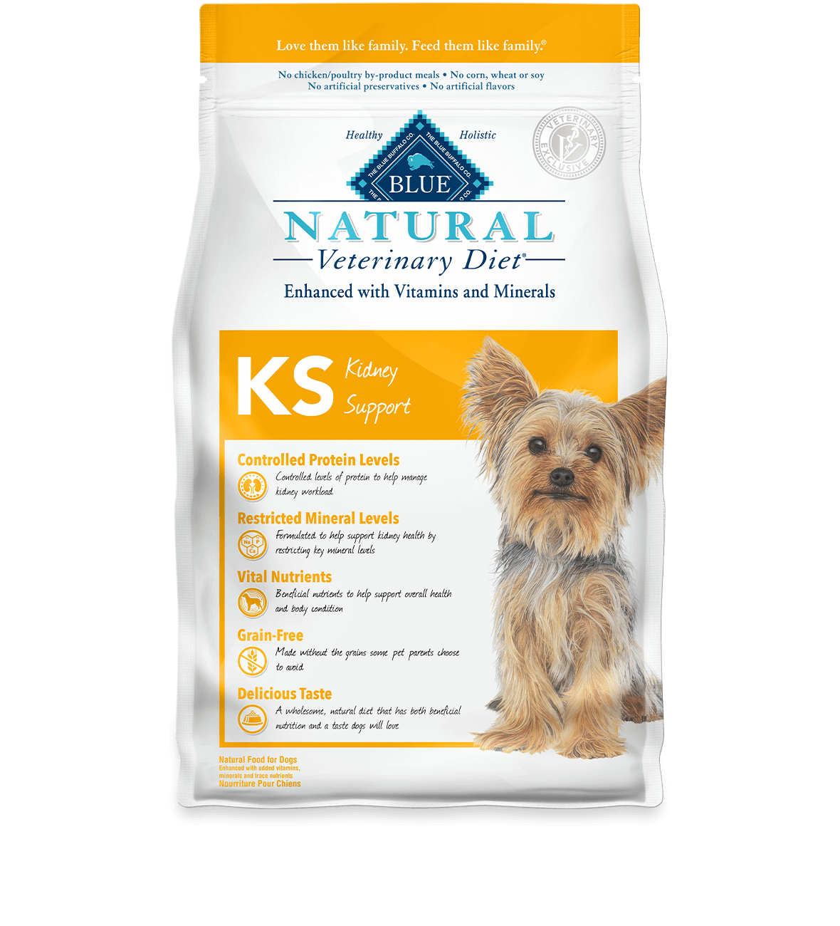 blue natural veterinary diet ks kidney support dog dry food