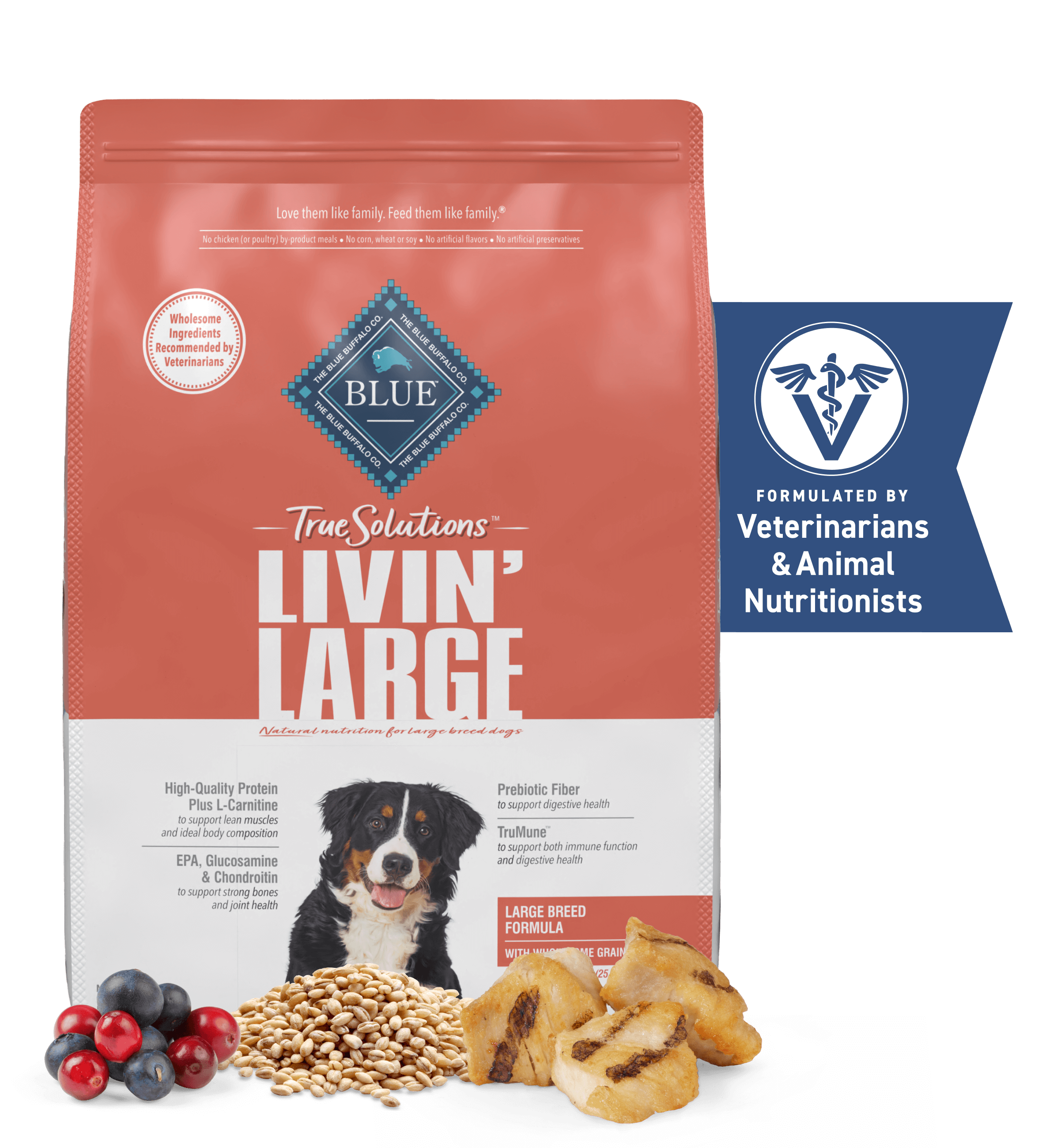 Bag of BLUE True Solutions™ Livin’ Large dog food