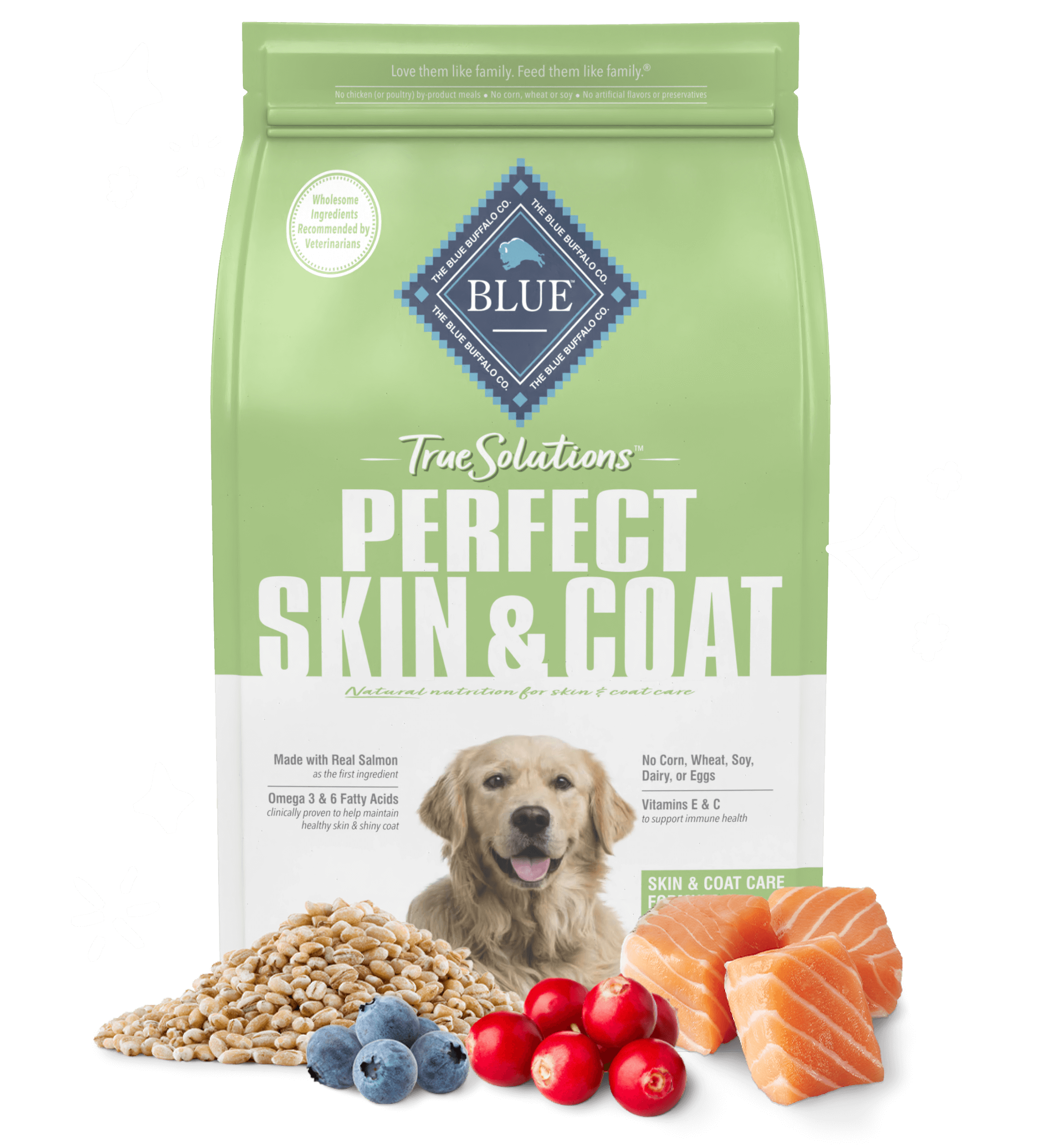 blue true solutions perfect skin & coat care dog dry food