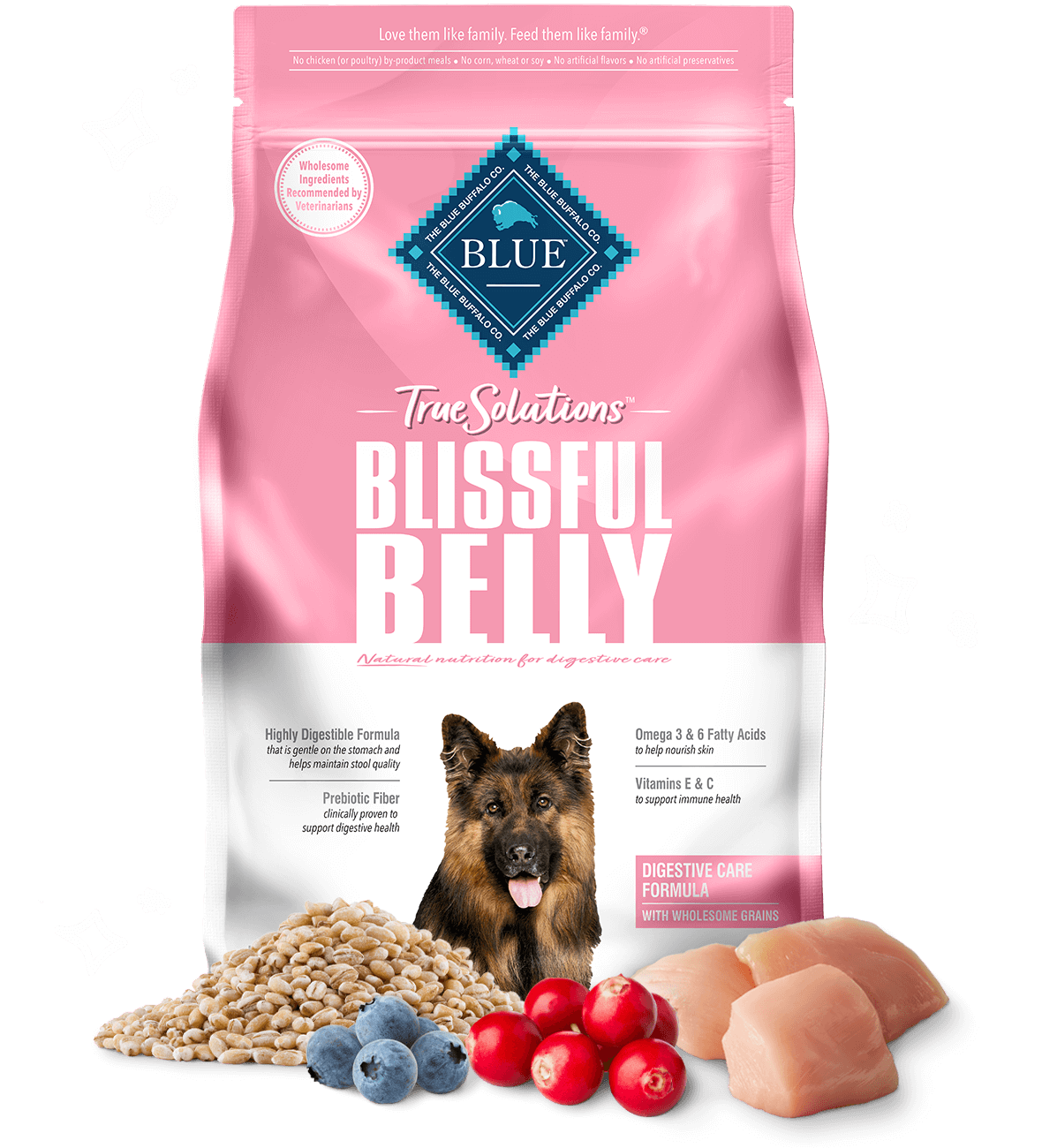 blue true solutions blissful belly digestive care dog dry food