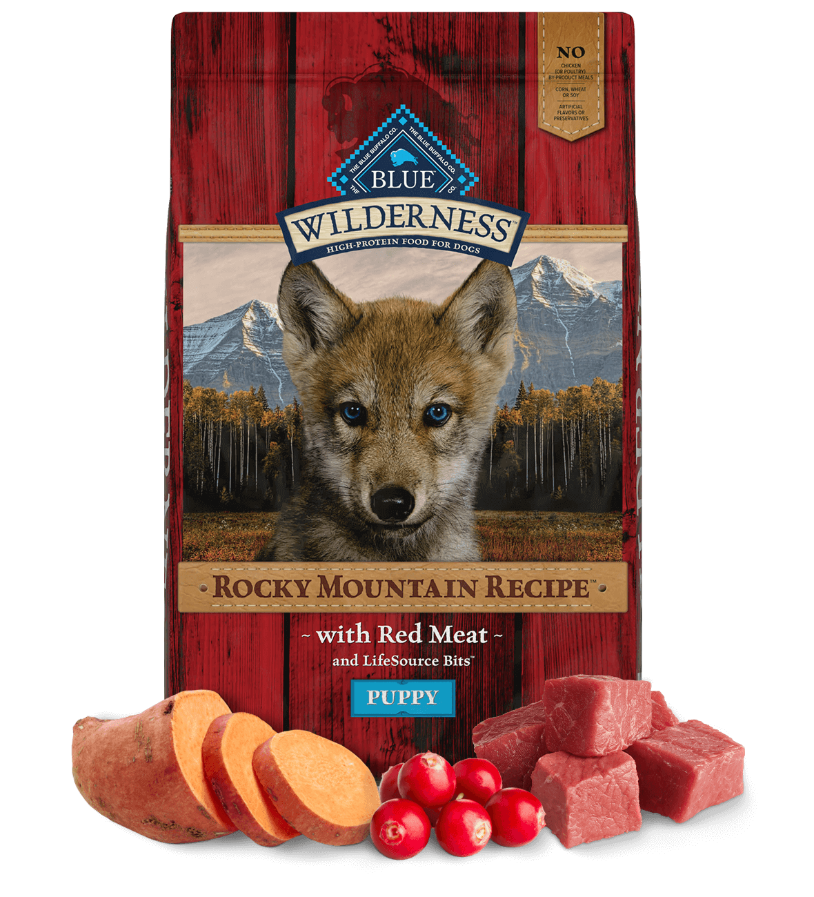 blue wilderness rocky mountain recipe puppy red meat dog dry food
