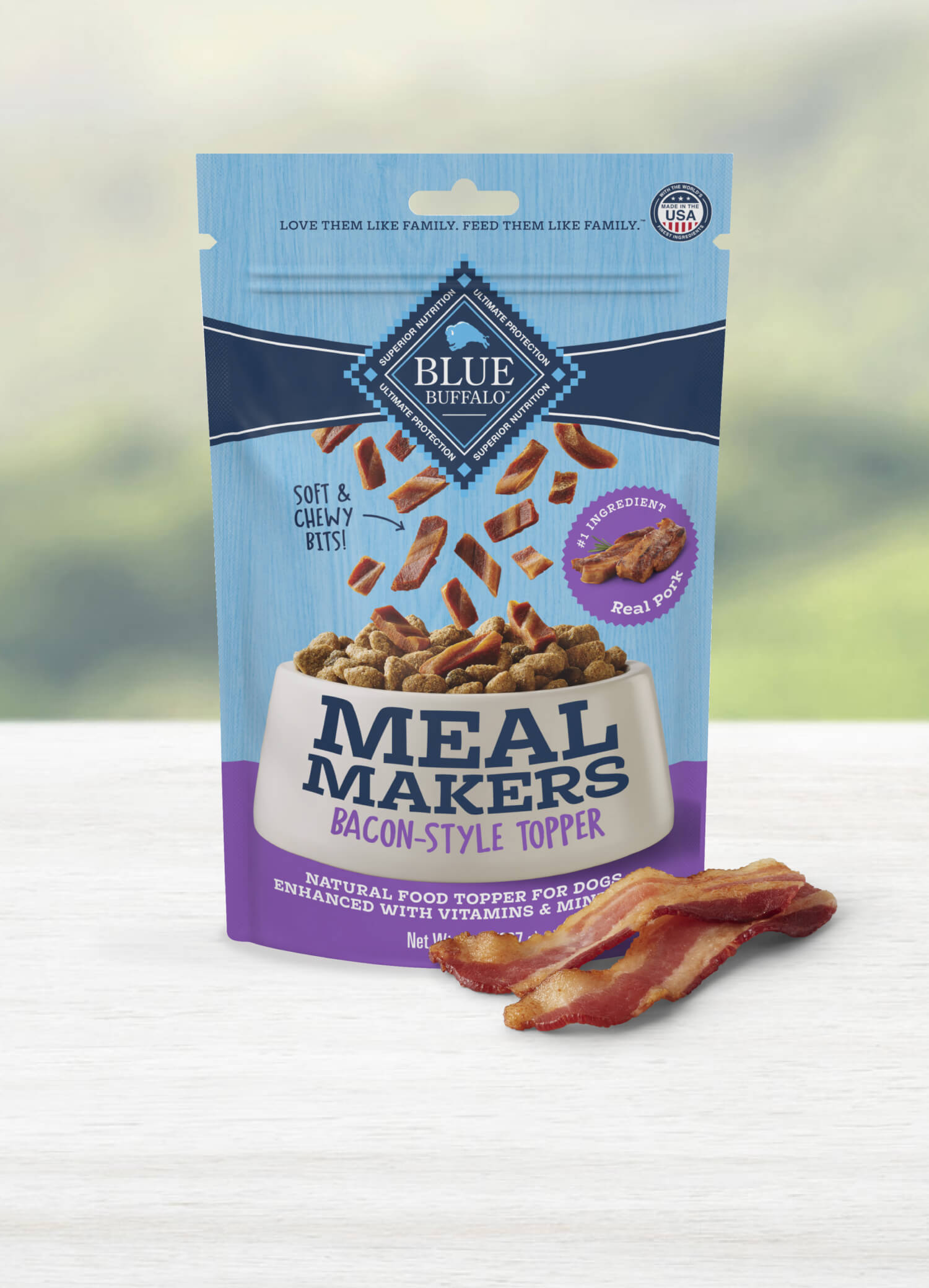 blue meal makers bacon-style topper dog wet food