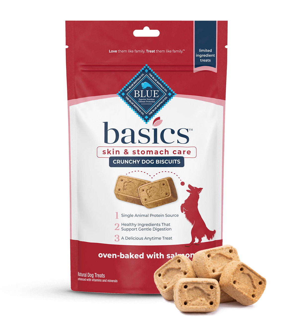 blue basics salmon & potato biscuits dog treats