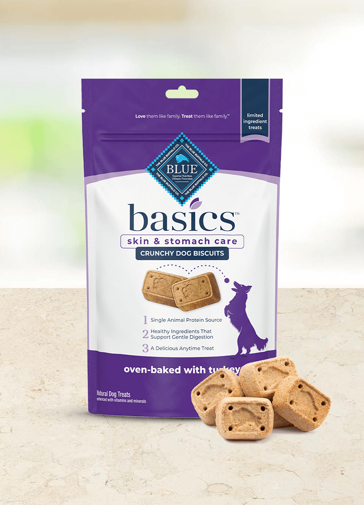 BLUE Basics Dog Treats Turkey Potato Biscuits