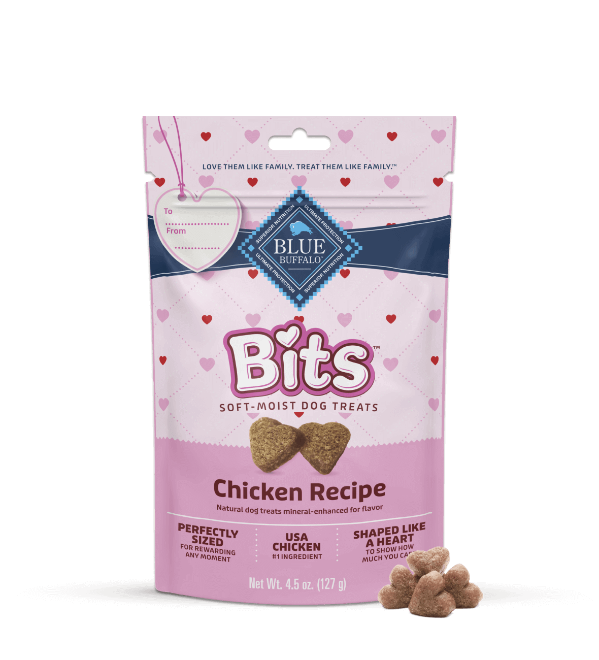 BLUE Bits Valentine Chicken Soft-Moist Dog Training Treats