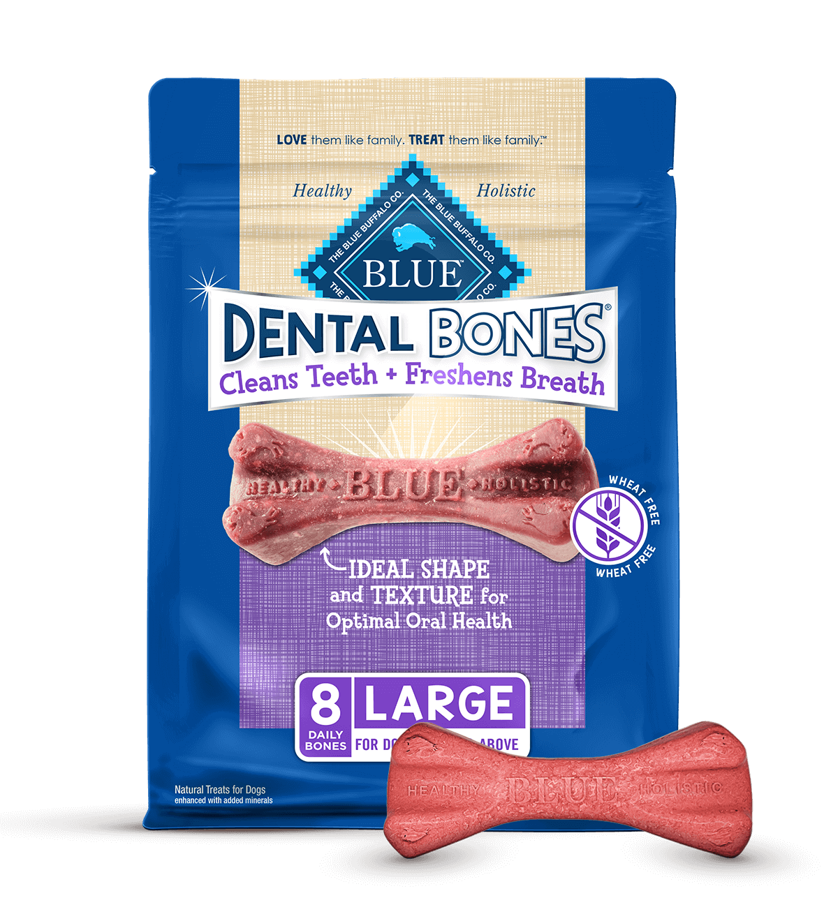 blue dental bones large size dog treats