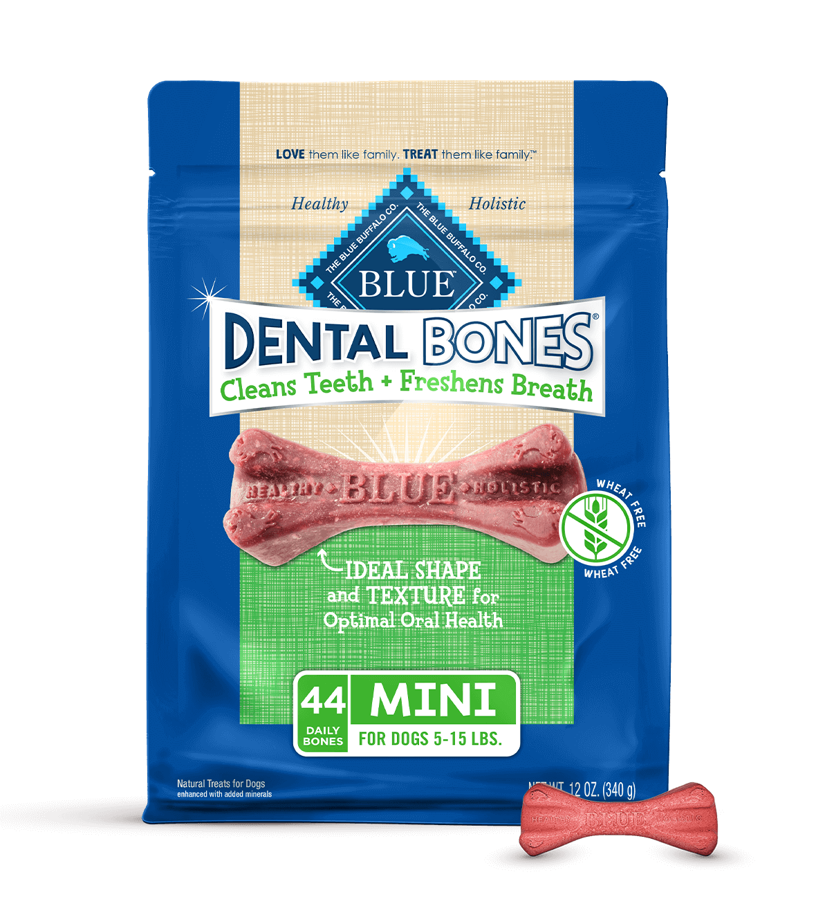 blue dental bones mini size dog treats