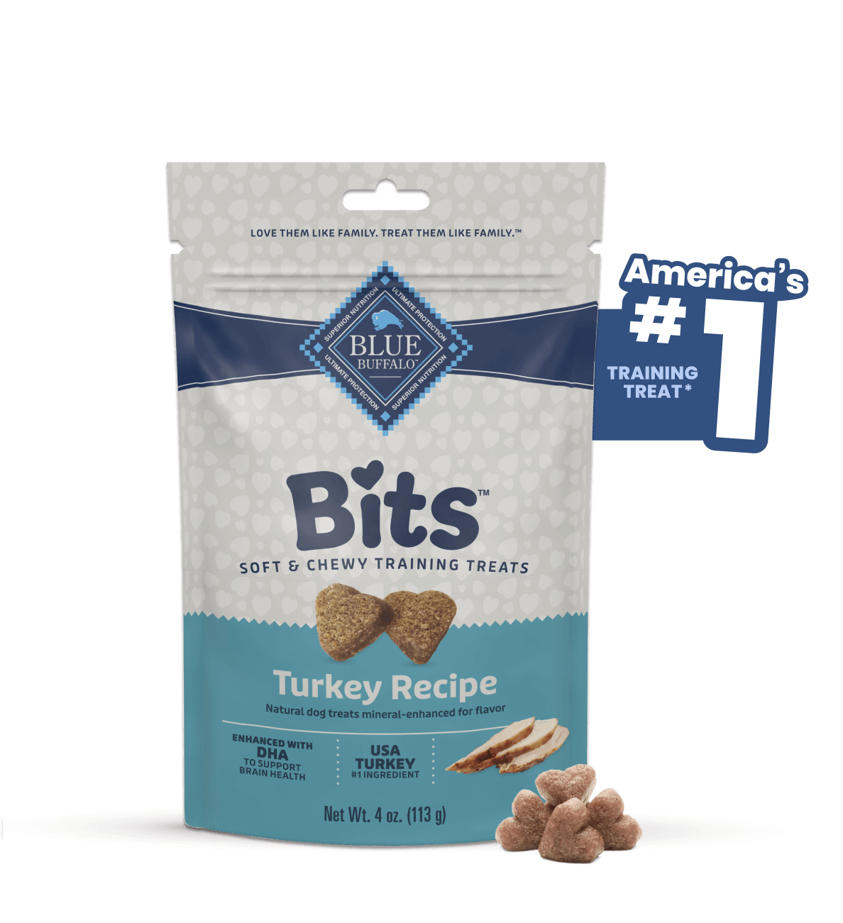 blue bits tempting turkey soft training treats dog treats