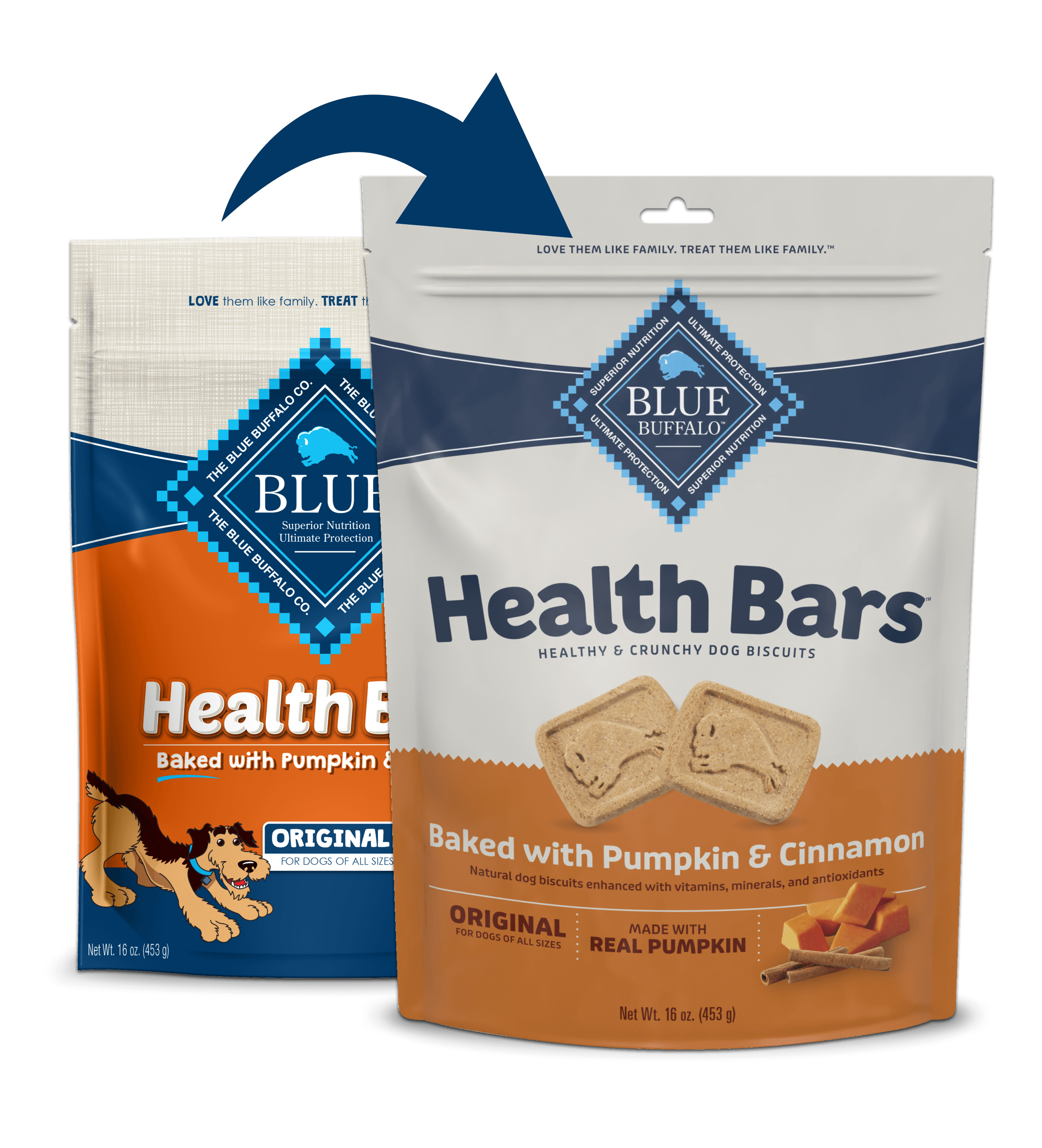 BLUE Health Bars Dog Treats Baked with Pumpkin and Cinnamon