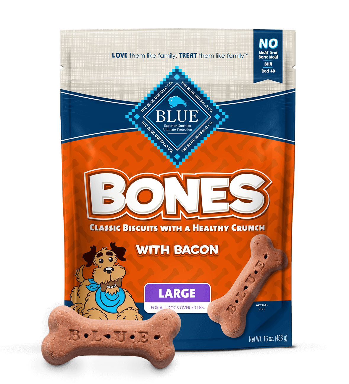 blue bones large bones baked with bacon dog treats