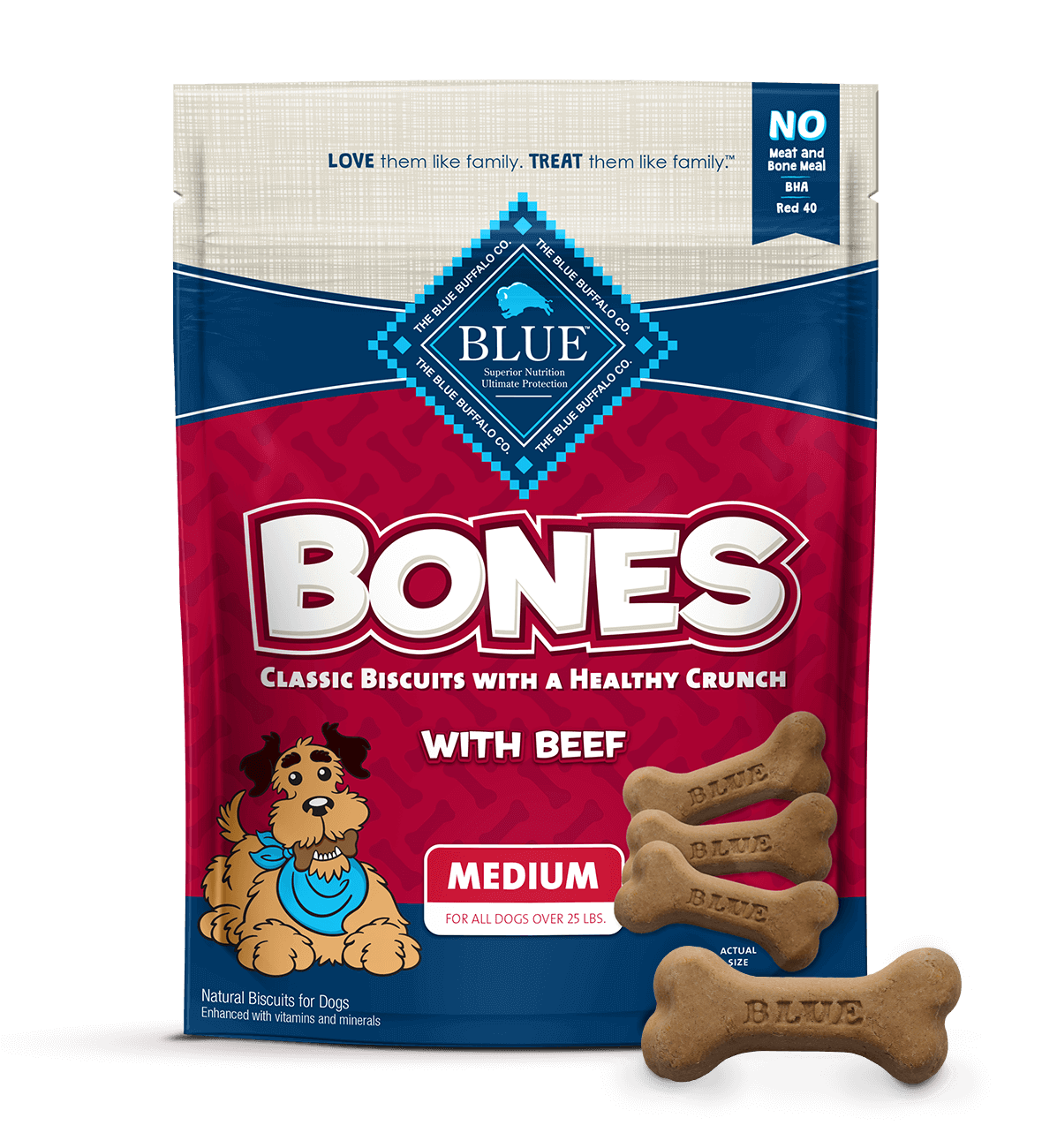 blue bones medium bones baked with beef dog treats