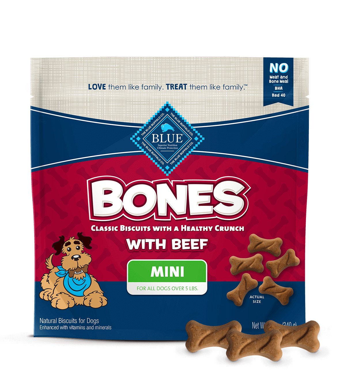 blue bones mini bones baked with beef dog treats