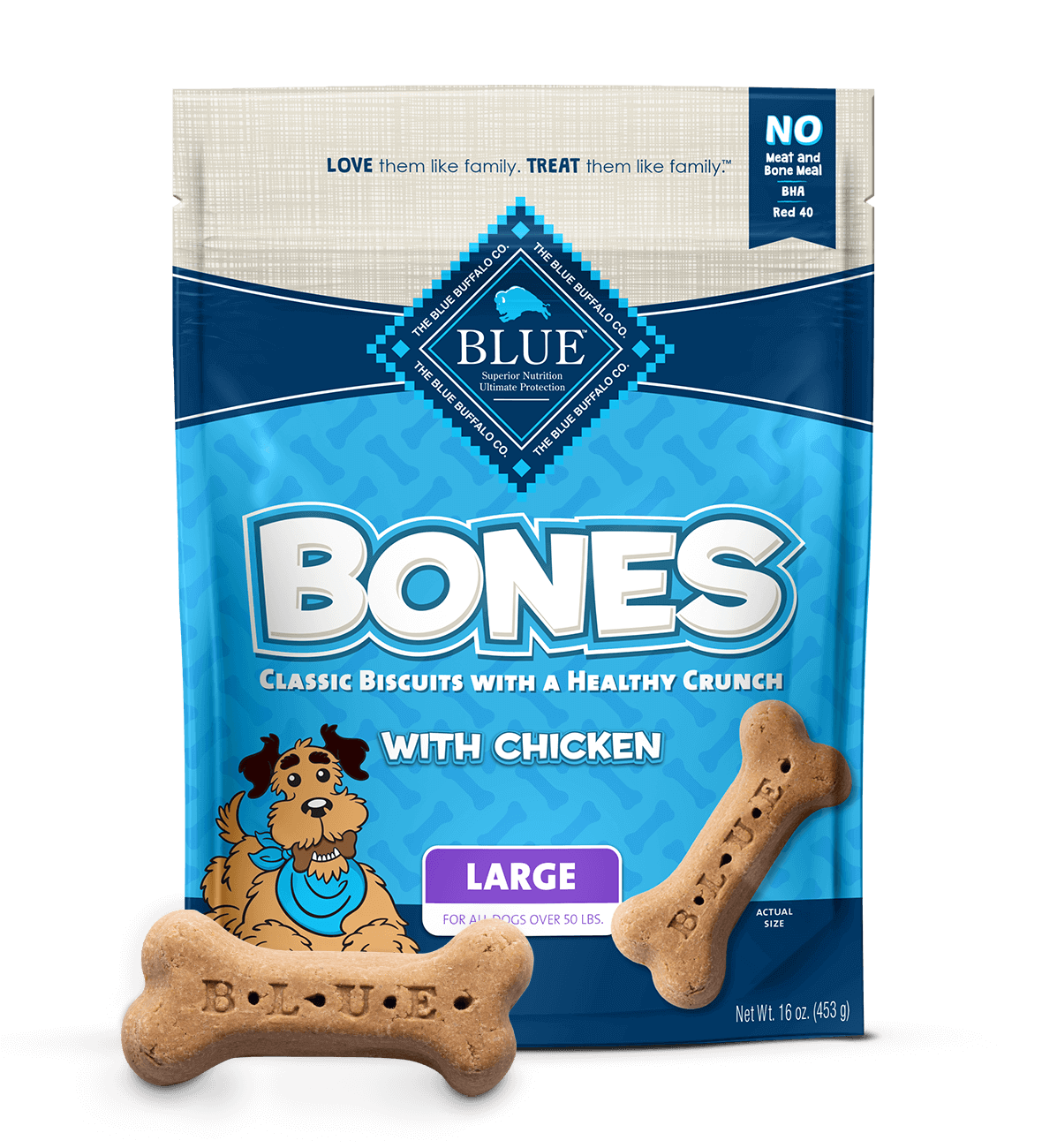 blue bones large bones baked with chicken dog treats