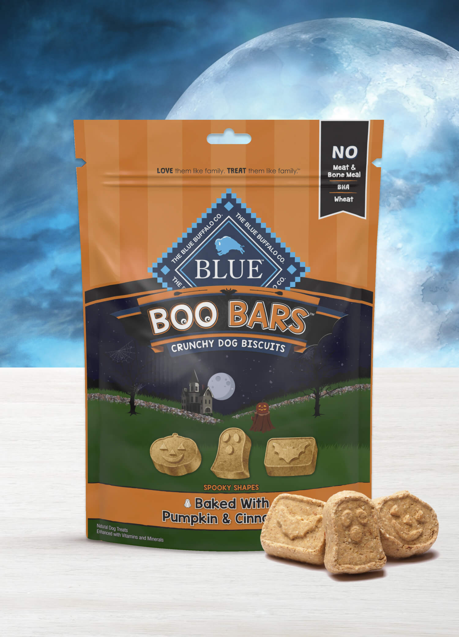 Blue boo bars pumpkin & cinnamon natural mini dog biscuits dog treats