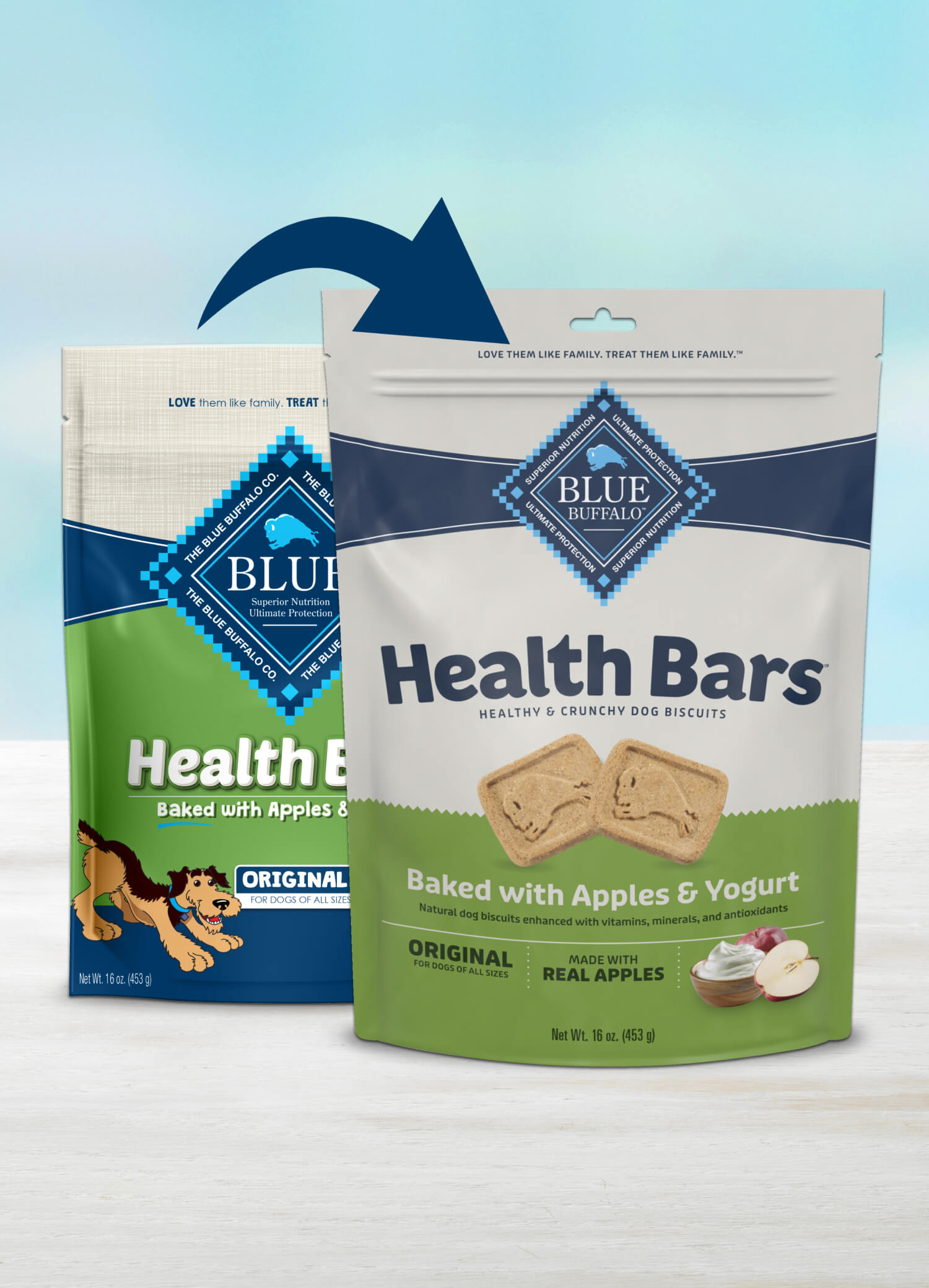 BLUE Health Bars Dog Treats Baked with Apples and Yogurt Blue