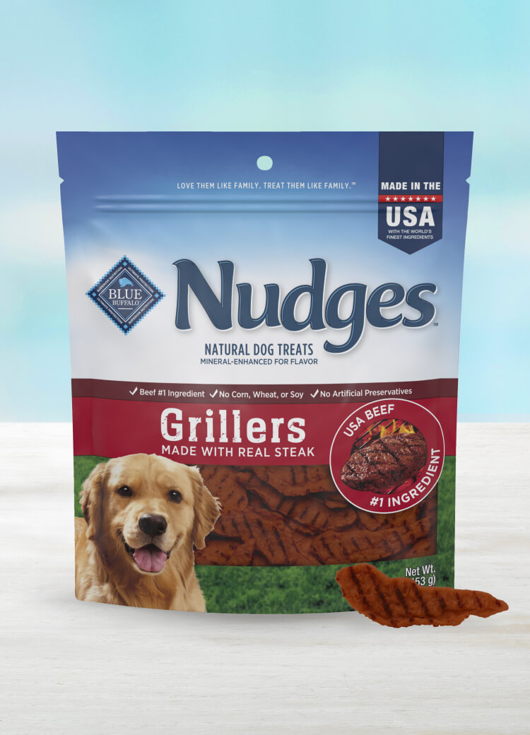 blue nudges deliciously charred real steak grillers dog treats