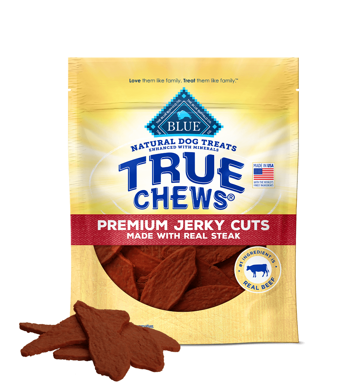 blue true chews ® meaty premium steak jerky cuts dog treats