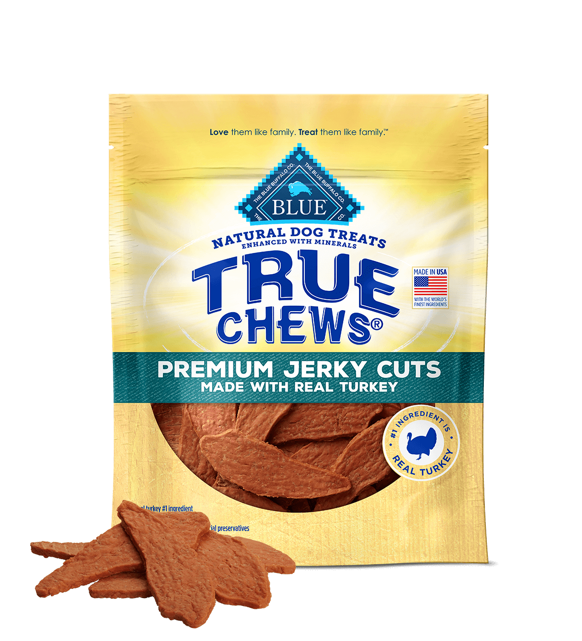 blue true chews ® meaty premium turkey jerky cuts dog treats