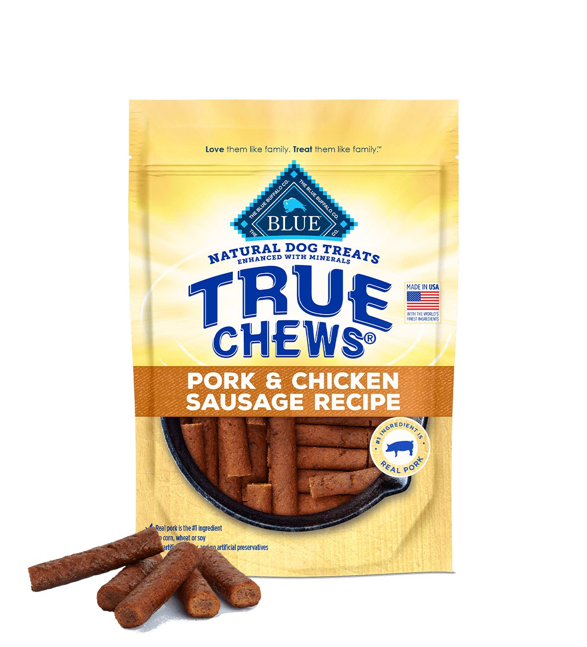 blue true chews ® premium treats with real pork & chicken dog treats
