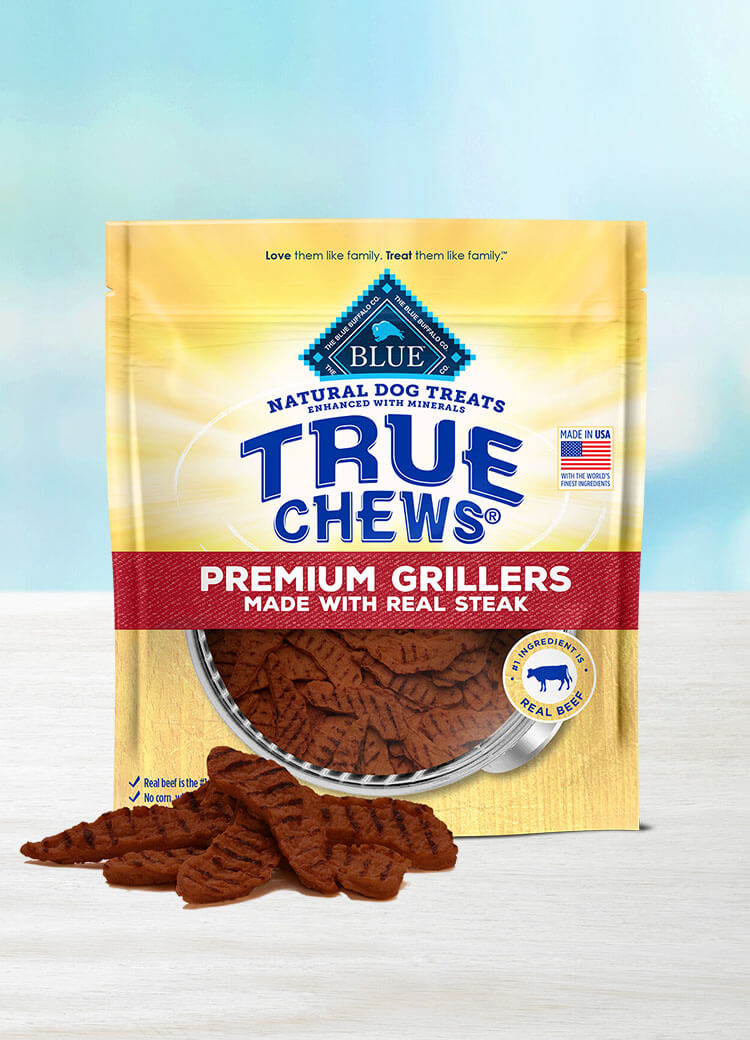 BLUE True Chews Premium Grillers Dog Treats Made with Real Steak