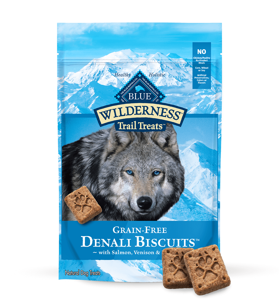 blue wilderness denali biscuits salmon, venison & halibut biscuits dog treats