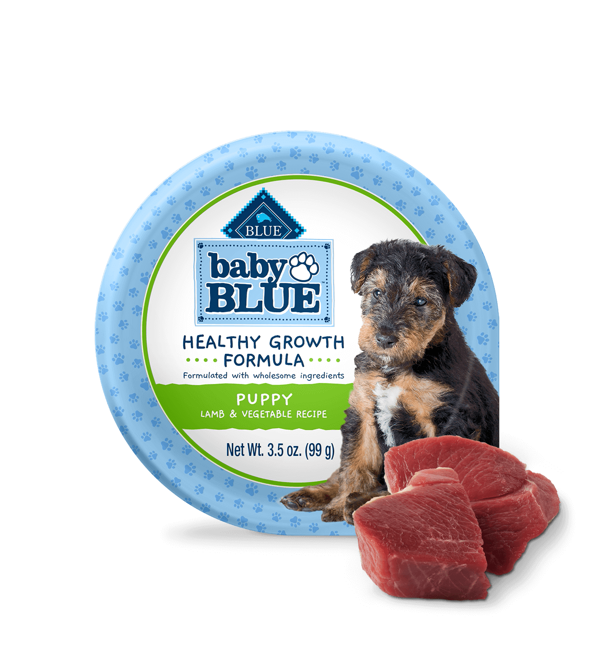 baby blue tasty lamb & veggie pup cup dog wet food