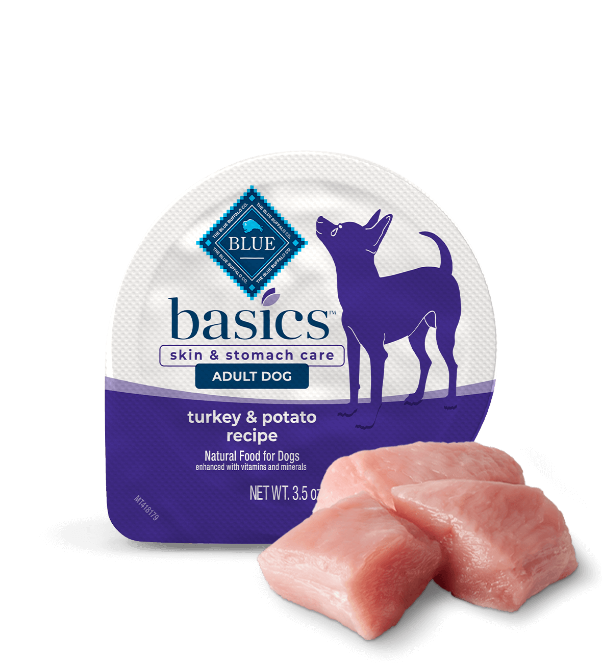 blue basics grain-free adult small breed turkey & potato recipe dog wet food