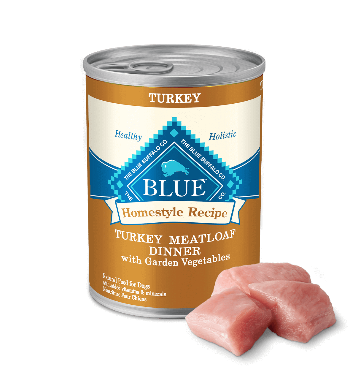 blue homestyle recipe turkey meatloaf dinner garden vegetables dog wet food