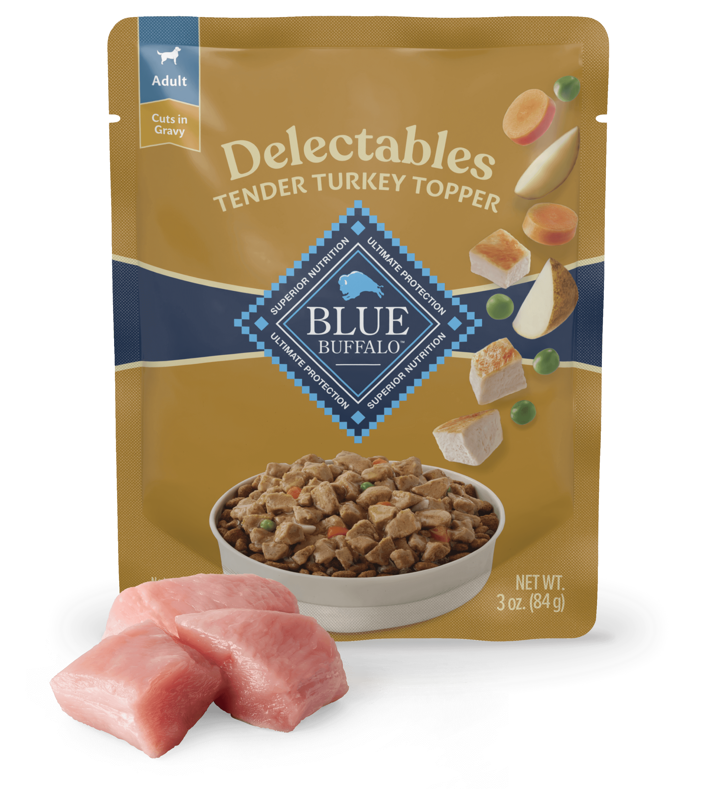 Blue Delectables Tender Turkey Topper Adult Dog Wet Pouch