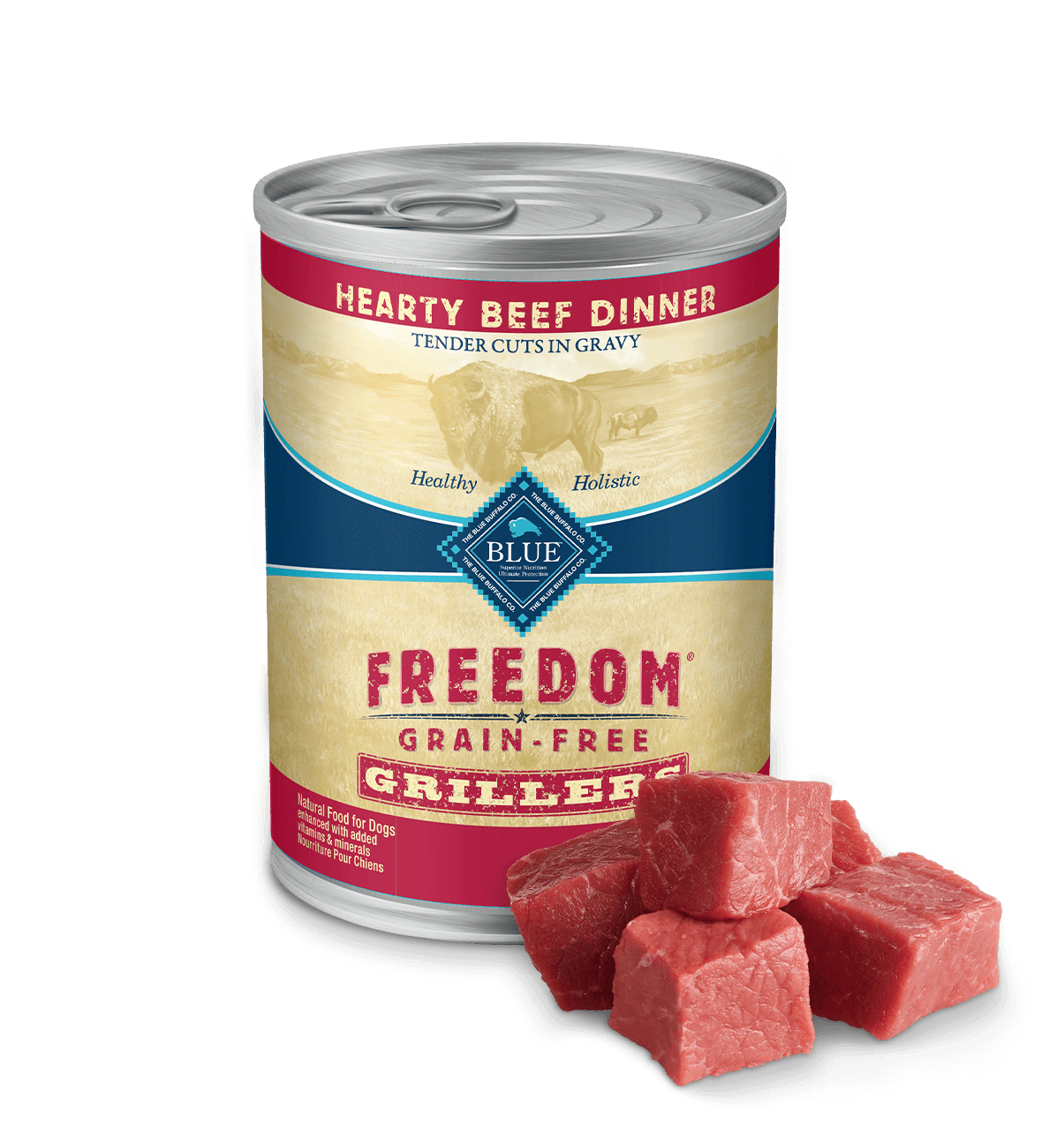 blue freedom grain-free grillers beef dog wet food