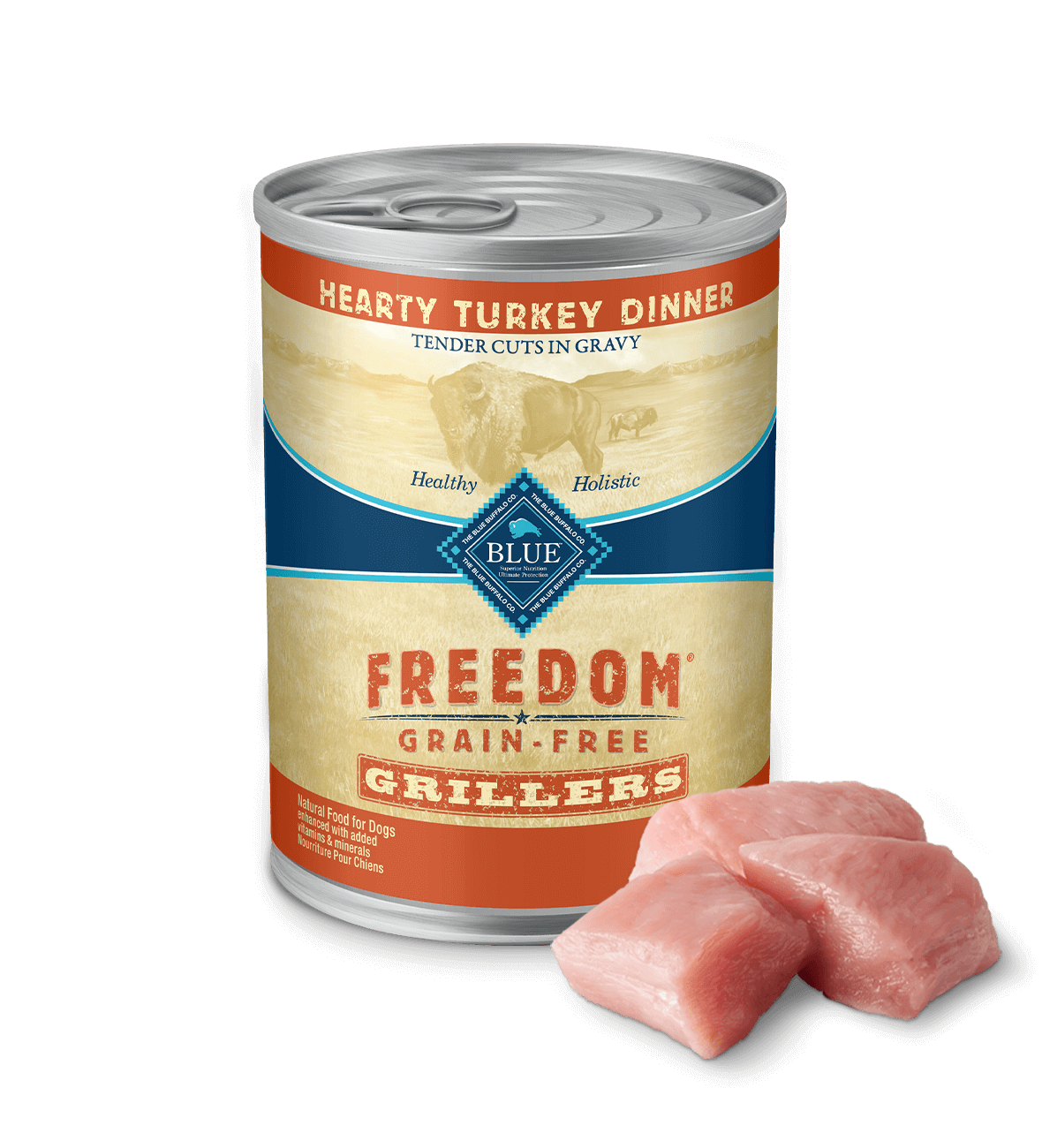 blue freedom grain-free grillers turkey dog wet food