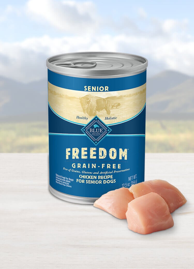 BLUE Freedom Senior Wet Dog Food Grain Free Chicken Blue Buffalo