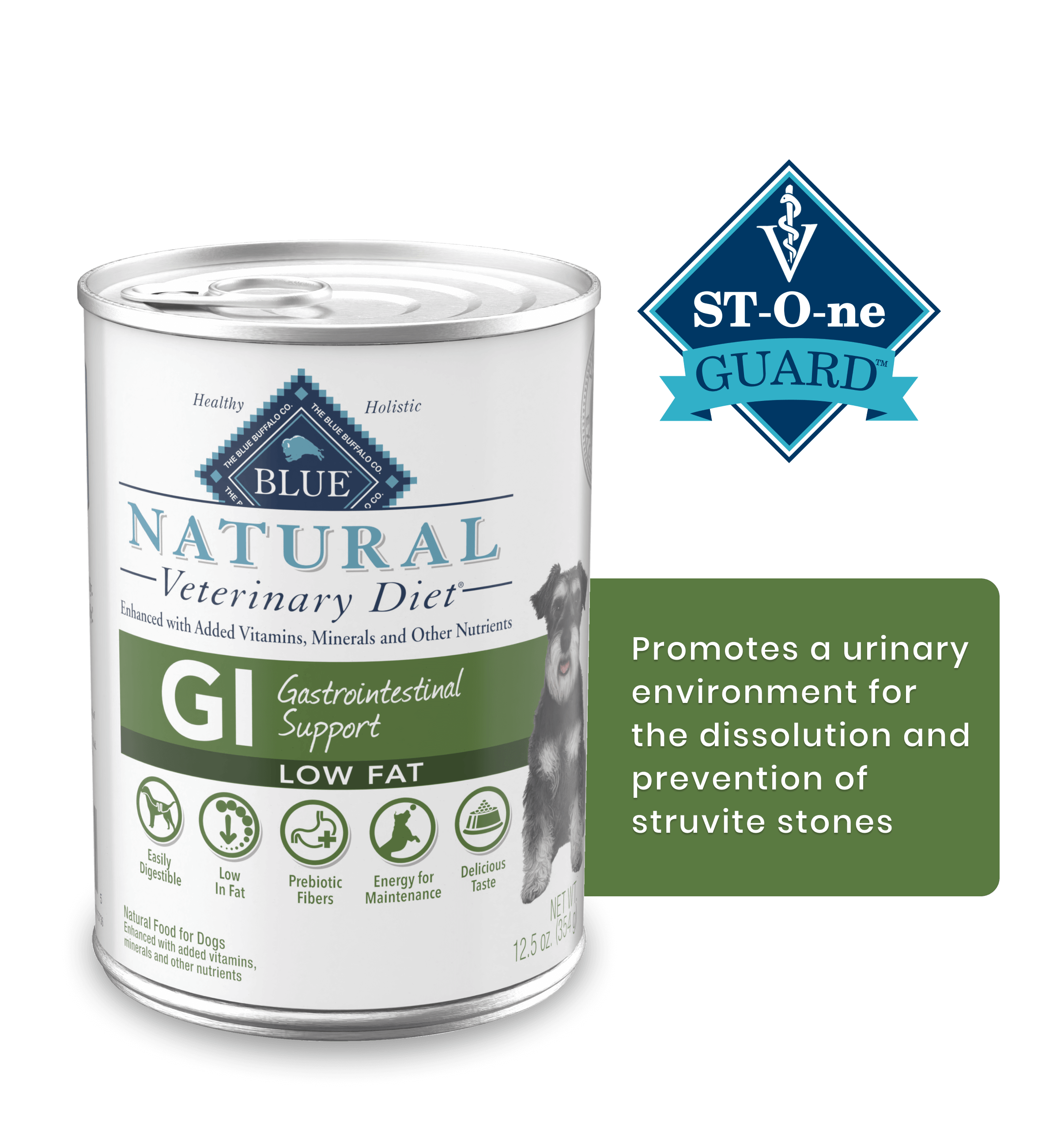 GI Gastrointestinal Support Low Fat St-O-ne Guard Promotes a urinary environment for the dissolution and prevention of struvite stones