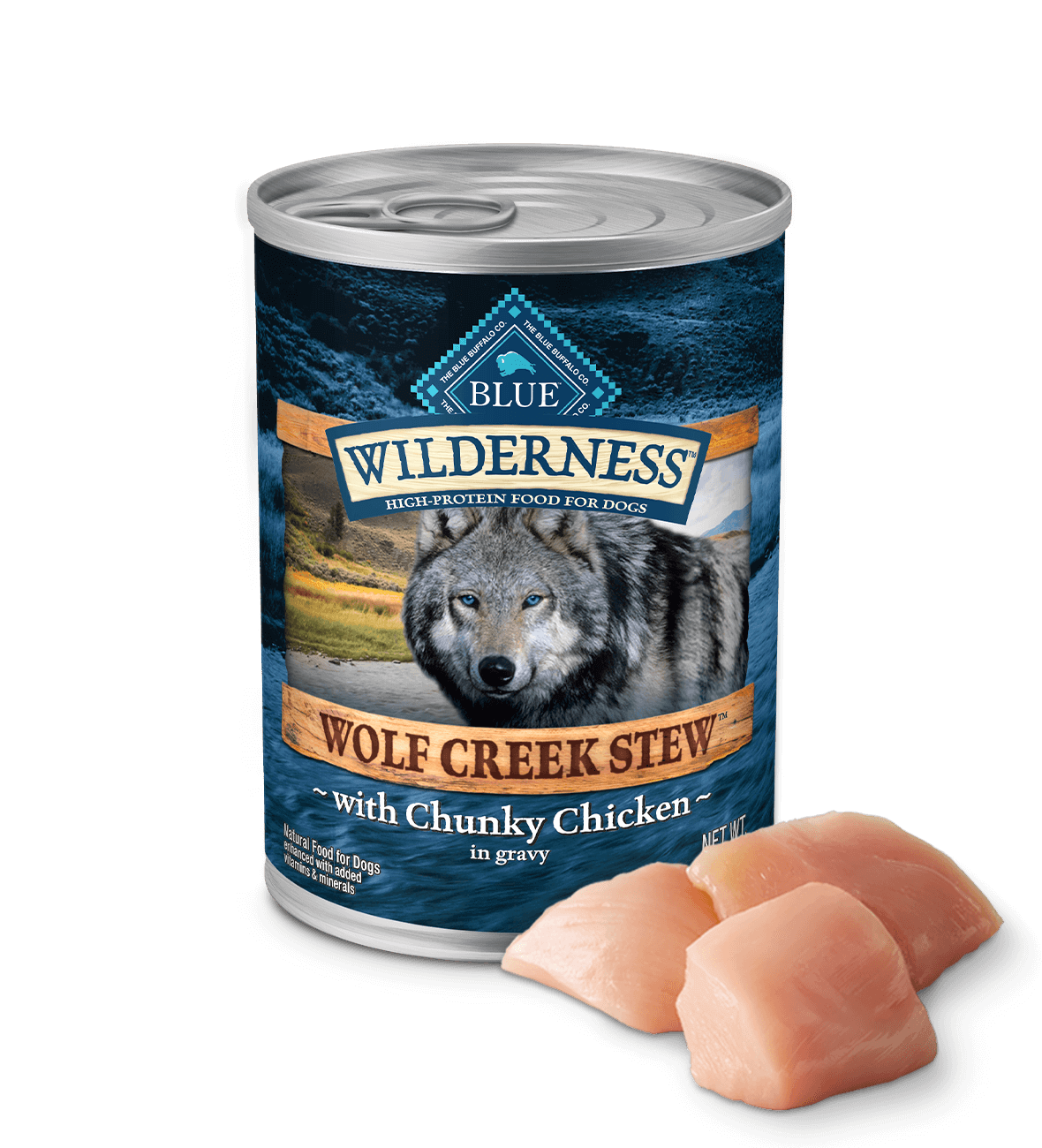 blue wilderness wolf creek stew chunky chicken stew dog wet food