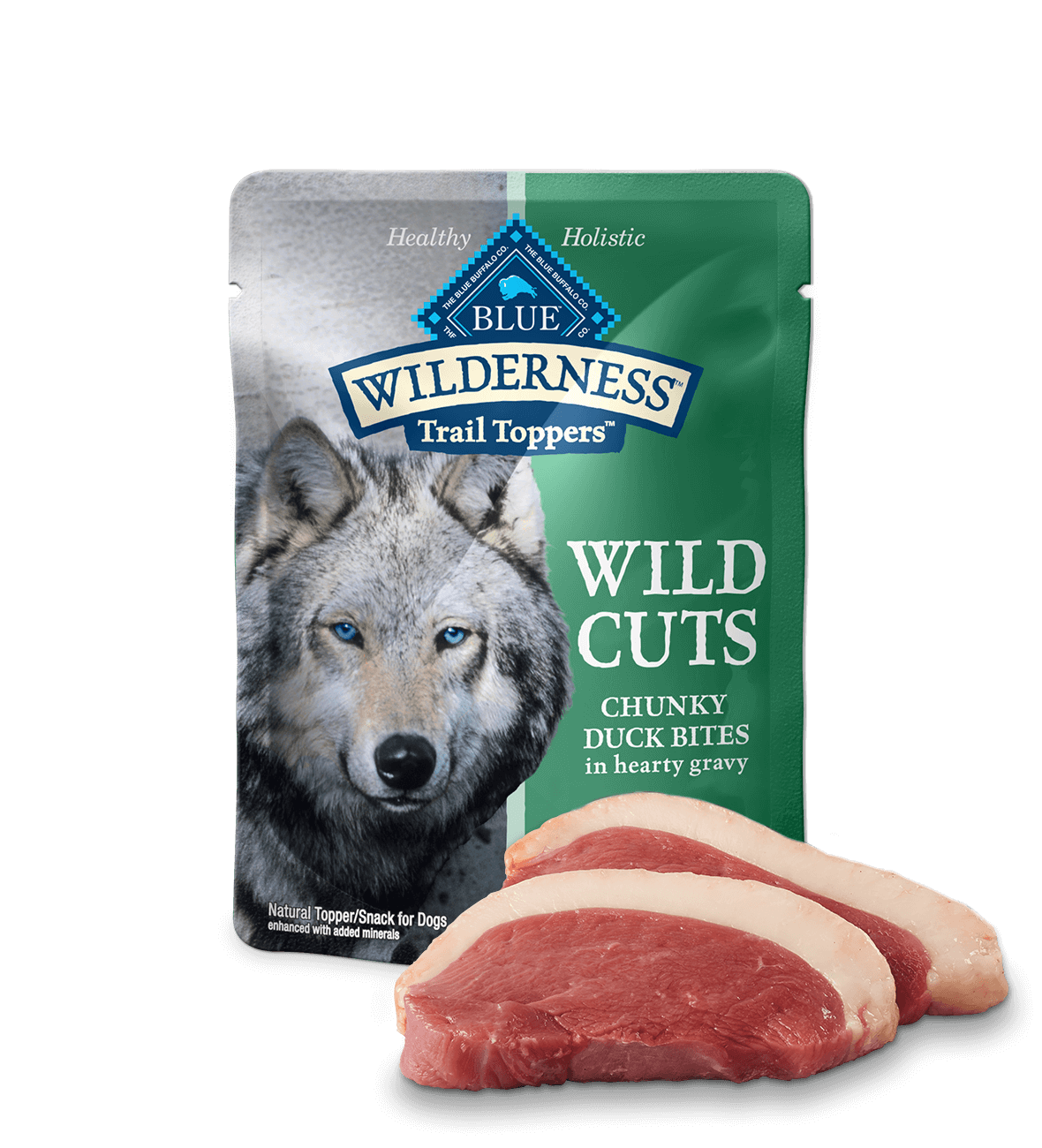 BLUE Wilderness Wet Dog Food Grain Free Duck Wild Cuts Trail Toppers Blue Buffalo