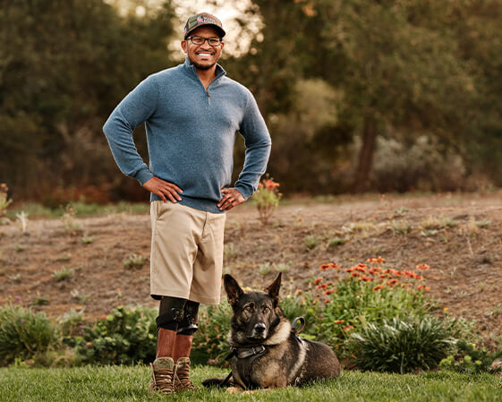 A man with his Pet